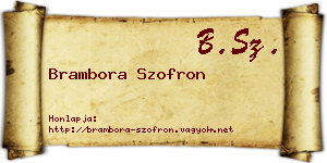Brambora Szofron névjegykártya